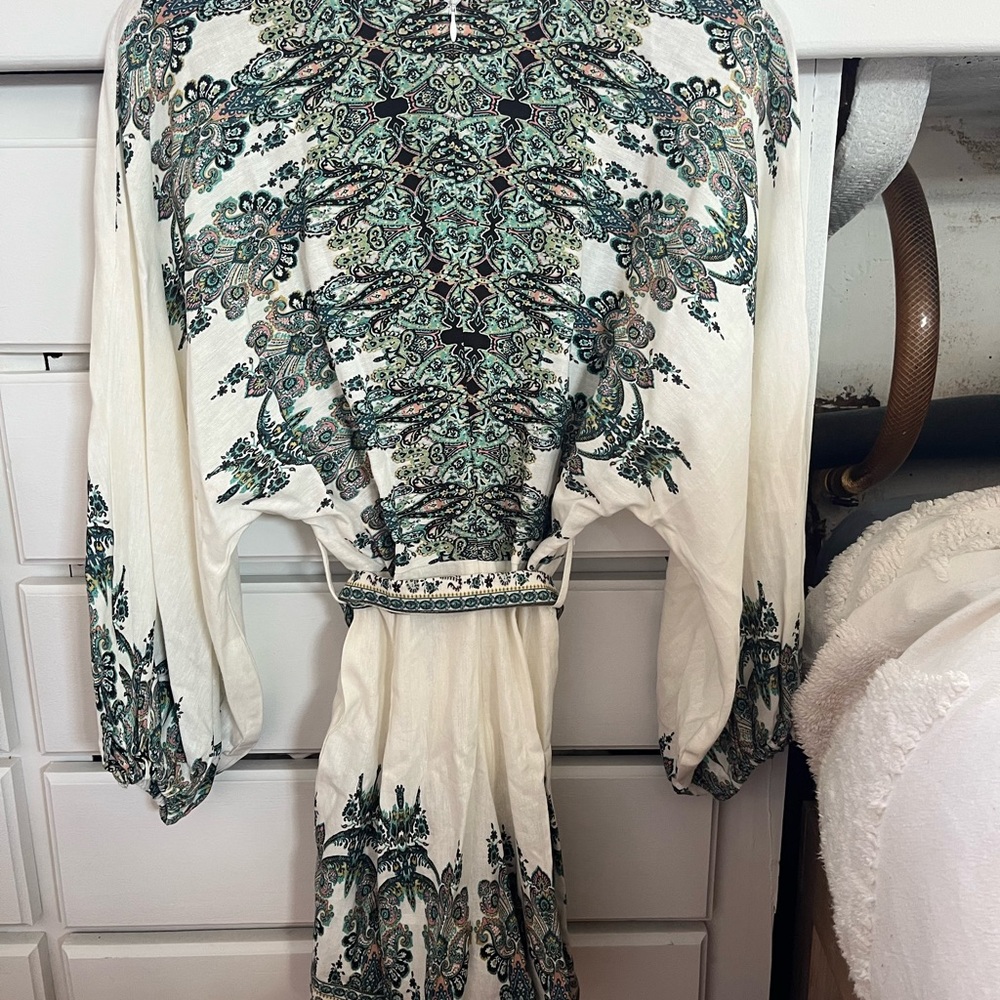 VENUS Paisley Romper with Green and Cream Hues
